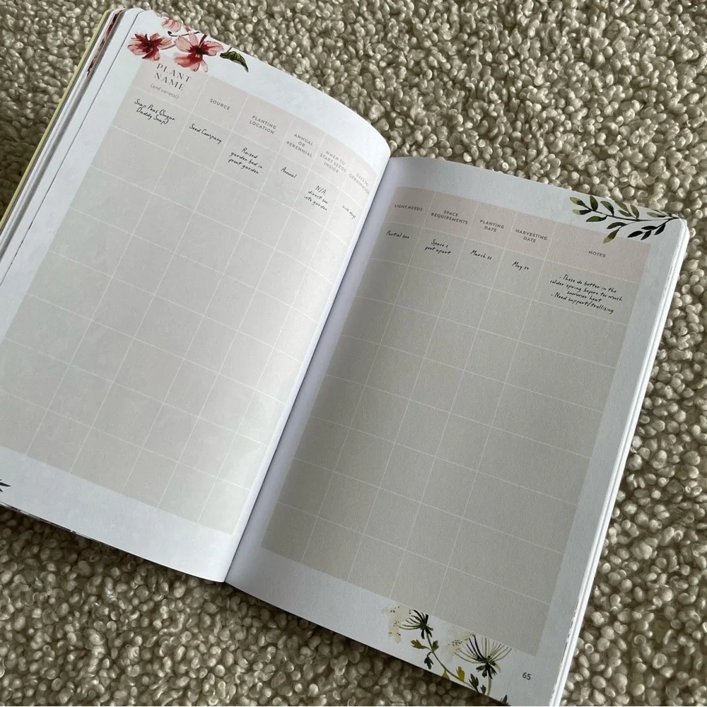 Gardening journal